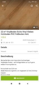 Bergungsfahrt Vinylboden